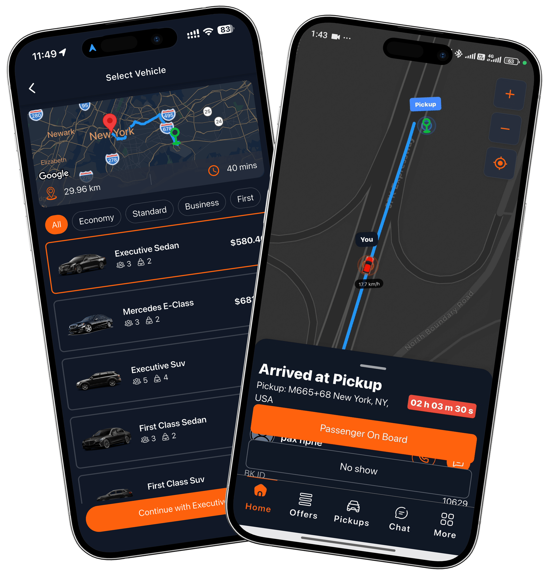 Chauffeur dispatch software dashboard preview